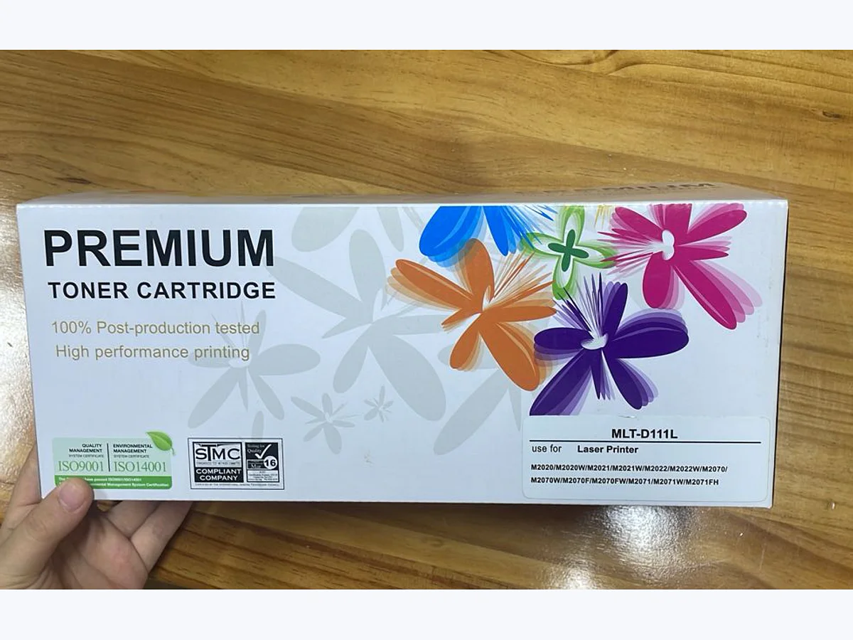 Modern floral neutral packaging style for compatible toner cartridges